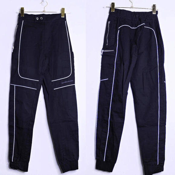 Maniere De Voir Pants - Maniere De Voir Black High Waist Cargo Pants - US 4